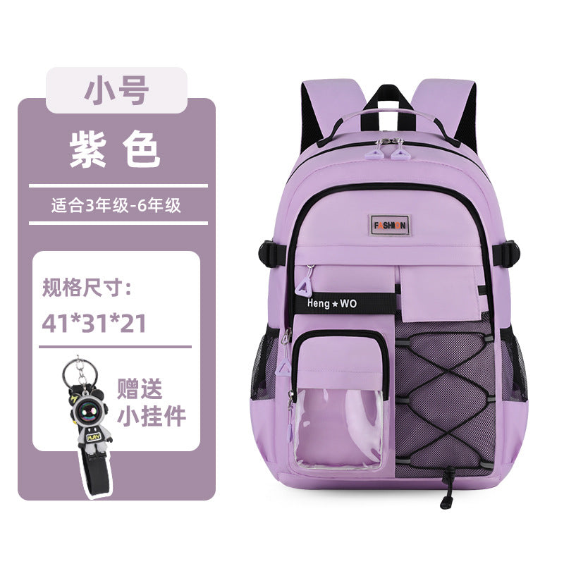 Manufacturer's new backpack for junior high school students, burden-reducing spine-protecting schoolbag for girls, high school, large-capacity men's cross-border backpack, campus style