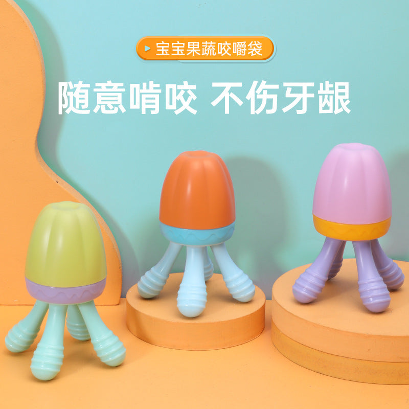 English card new baby fruit complementary food bite le silicone mesh bag baby feeding tableware complementary food device 8309