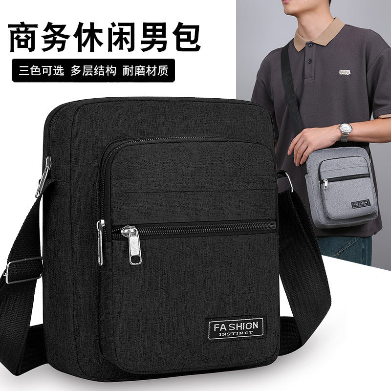Cross-border men's bag mini light business shoulder messenger bag nylon large-capacity handbag multi-functional small square bag wholesale