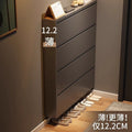 Ultra-slim steel tilt-out shoe cabinet - 12cm space-saving entryway organizer for small apartments - wall-mounted shoe rack