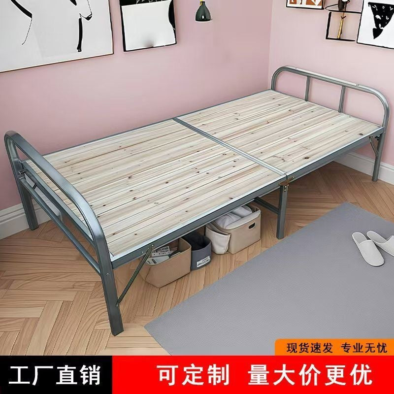 Casual reinforced single bed, foldable single bed, dormitory construction site employee bed, new arrival foldable bed, extra thick foldable bed
