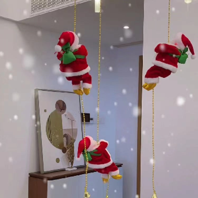 Santa claus climbing beads & rope doll - children's toy, christmas decoration gift - wholesale