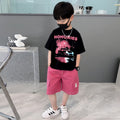 Boys' summer outfit set  new style children's clothing baby fashionable kids trendy middle and small children summer two-piece set
