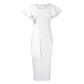 D3310 new arrival: cross-border  fashionable & elegant ruffle solid color bodycon african dress