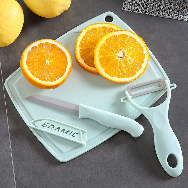 Sharp fruit knife set board cutting board complementary food board knife children's mini three-piece set peeling dormitory peeling knife