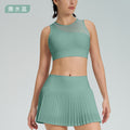 new arrival sports short skirt suitfashion tape tennis pleated skirt women's fake two-piece quick-drying high waist yoga short skirt