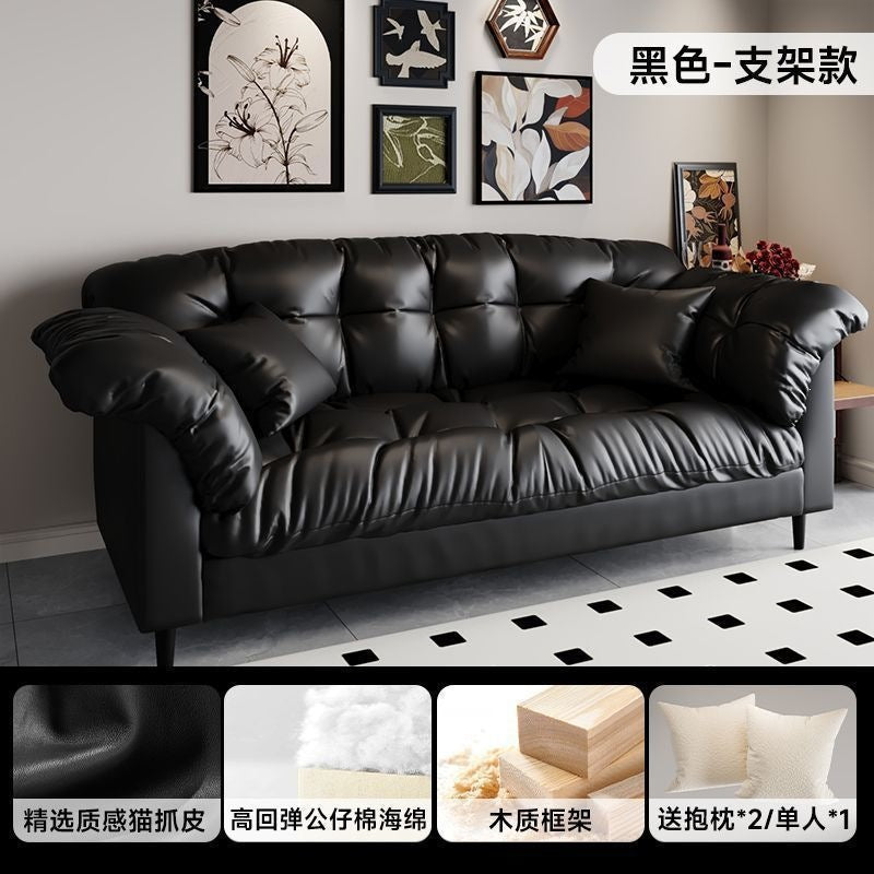 Retro fabric sofa living room new arrivaldouble straight row small apartment bedroom rental room lazy modern simple sofa