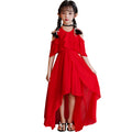 Girls' summer dress  new style: kids' off-shoulder chic chiffon dress, cool summer princess dress for mid-to-large children