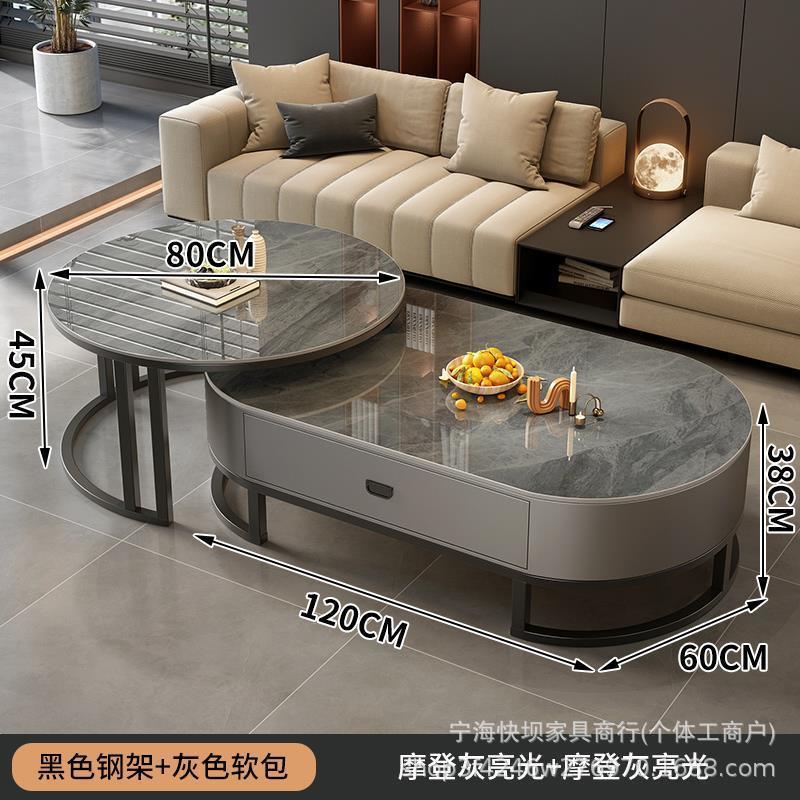Coffee table accessible luxury oval living room modern for homecasual type rock slab popular glass tea table small apartment accessible luxury