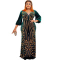 African cross-border supply  new style elegantwork clothing velvet patchwork mesh hot diamond hip-covering fishtail long skirt