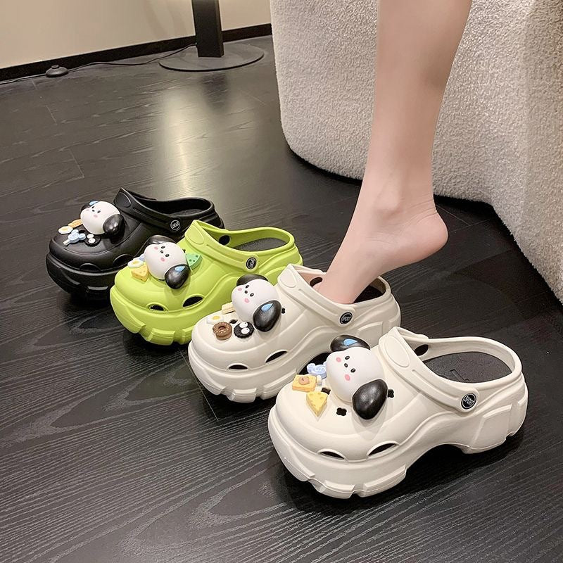 2025 women's clogs - summer outdoor wear, cloud-like comfort, height-boosting thick sole, non-slip, trendy, popular, cute beach sandals