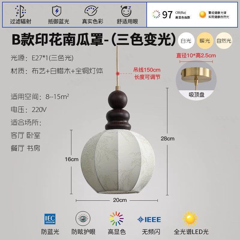 All-copper French retro Nanyang style bedroom bedside medieval cream restaurant dining table bar lighting fabric small chandelier