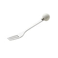 Accessible luxury ceramic ball fruit fork for home stainless steel spoon multi-purpose dessert spoon good-looking glazed pastry fork