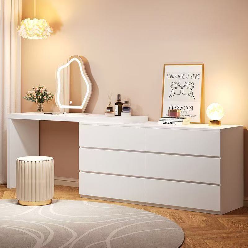 Dressing table bedroom modern casual chest of drawers all-in-one small apartment storage cabinet cream style desk retractable dressing table