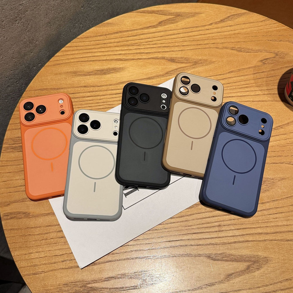 Two-tone magnetic apple 17 pro max phone case, compatible with iphone 16, integrated button protective cover, premium feel for iphone 11