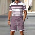 hot-selling men's polo shirt set, new summer two-piece casual short-sleeve and shorts set, dropshipping available