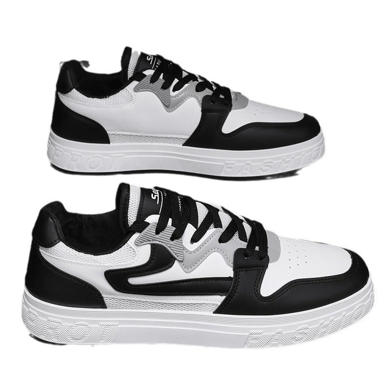 Men's winter shoes: breathable mesh sneakers for men, black and white versatile casual athletic leather shoes, white sneakers for men