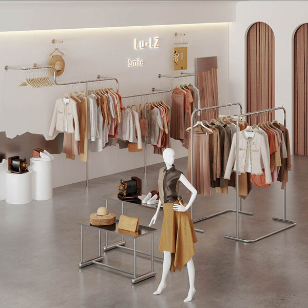 Laitu custom clothing rack floor-to-ceiling metal display rack clothing rack custom clothing store furniture clothing rack