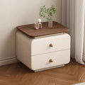 Installation-free cream small bedside cabinet casualfor home modern new arrival bedroom leather storage bedside table wooden adult