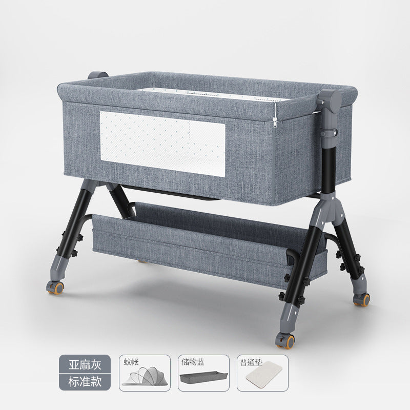 Baby crib convertible bed mobile foldable multifunctional cradle newborn bedside bed cross-border hot-selling baby bed
