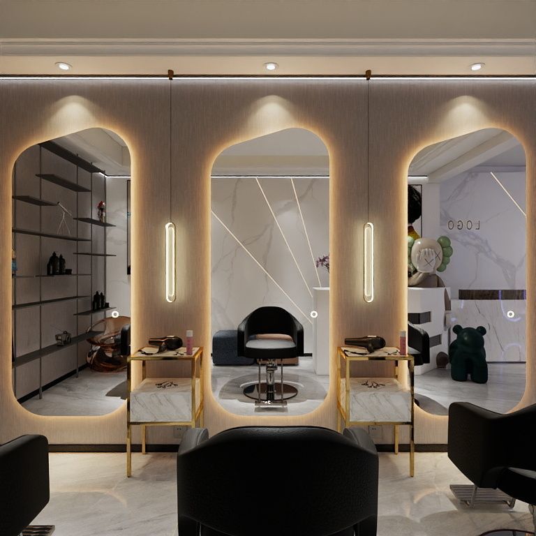 Hairdressing shop perm and dyeing mirror table hair salon special hair salon popular single-sided wall-mounted hair cutting mirror trendy shop special-shaped mirror