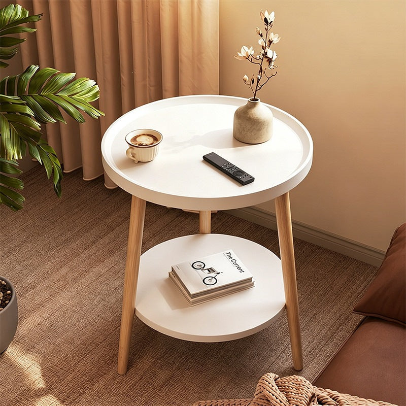 Scandinavianaccessible luxury small apartment side table casual modern for home round double layer side table coffee table small table sofa coffee table