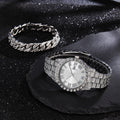Silver glossy + silver cuban bracelet