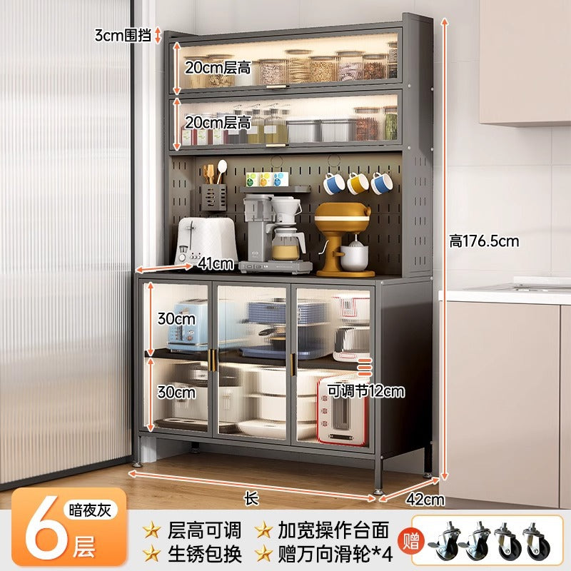 Kitchen storage rack, sideboard, floor-standing multi-layer oven, microwave, pot, electrical appliance, multi-functional storage cabinet