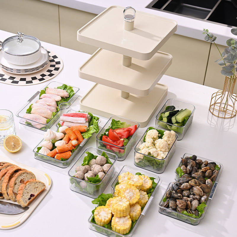 Fruit plate, hot pot plate, dim sum, dried fruit plastic rotating fruit plate, snack box, dessert table, multi-layer divided snacks