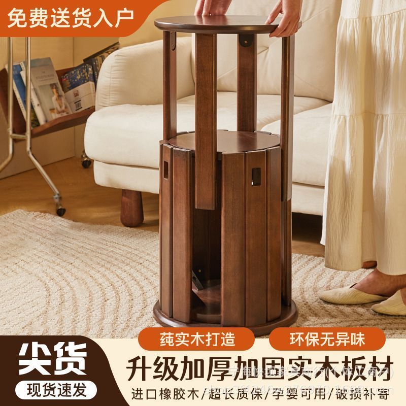 Solid wood stool for home stackable bench combination high round stool stacking stool restaurant stacking guest spare stool