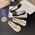 Women's plus size bow accent loafers - round toe, flat, slip-on, comfortable flats