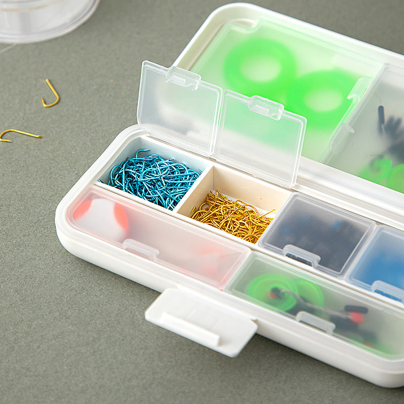 Portable fishing gear storage box Grid accessories storage box Multifunctional sealed waterproof fish hook storage box Fishing supplies