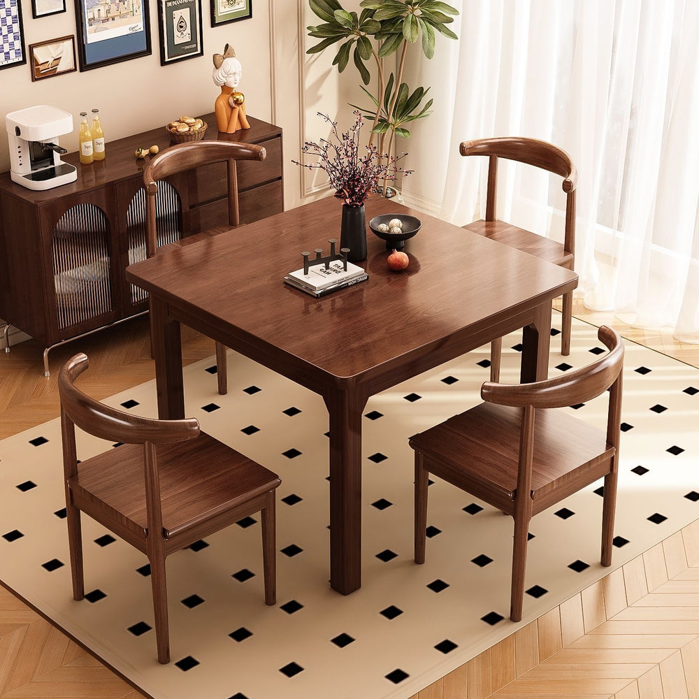 New solid wood dining table and chair set - thickened tabletop, perfect for small spaces, square solid wood dining table for home living room