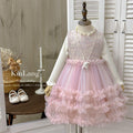 Girls' dress  tulle skirt cake princess dress fleece-lined chic and stylish formal gown