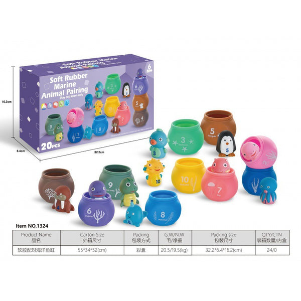 Cross-border  hot-selling infant soft rubber splicing and stacking cup pairing finger puppet educational export toys
