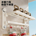 Suction cup towel rack bathroom punch-free bathroom storage rack bathroom all-in-one hanging rod toilet storage towel rack