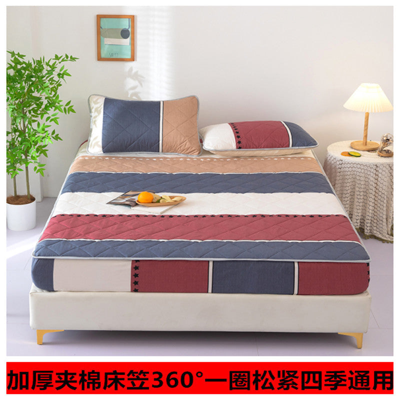 Machine washable single piece thickened bed cover quilted simmons bed protector new arrival protective cover neutral cotton bed sheet bed cover