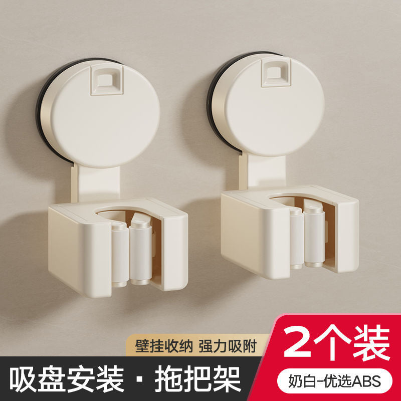 Powerful suction cup mop hook No punching suction cup mop clip Wall rack Bathroom mop storage rack Broom clip