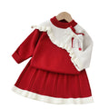 Girls' knitted sweater dress set - autumn/winter  collection - new year's style - little princess chic two-piece outfit