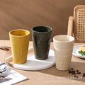 Ins creative bamboo pattern tall mug - large capacity milk & coffee cup for home, office, and large-sized drinking cup