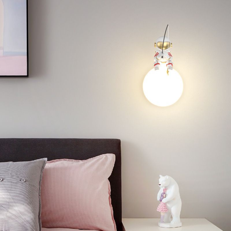 Wall lamp bedroom bedside wall lamp creative casual modern kids room moon astronaut living room popular wall lamp