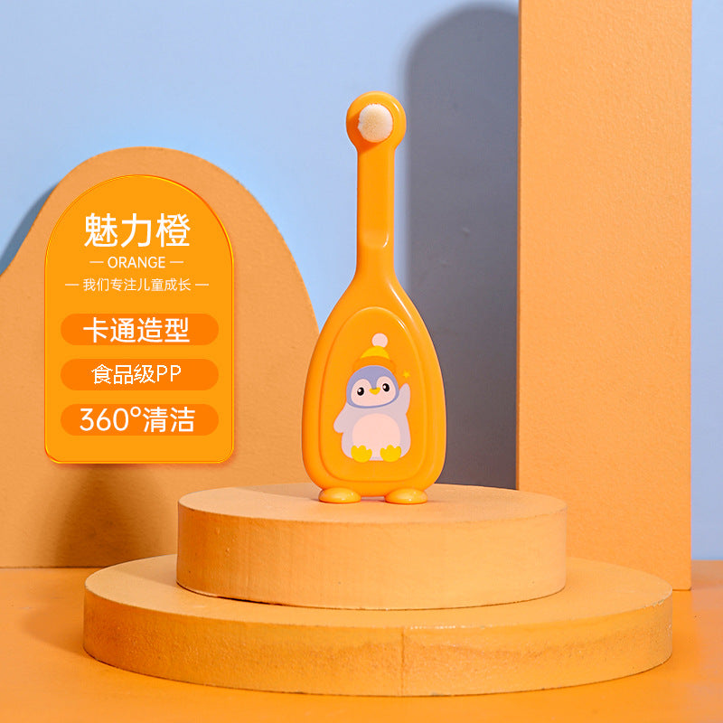 New cartoon children's 10,000-bristle toothbrush, soft-bristled toothbrush, baby tooth protection, small brush head, toothbrush box.