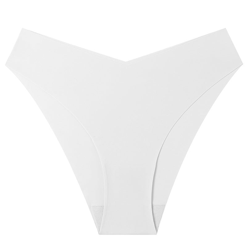 Fashion cross-border multi-color ice silk v-shaped seamless ice silk women's low-waist briefs breathable quick-drying sports underwear for women