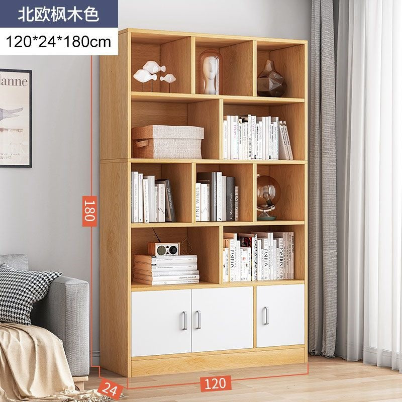 Bookshelf floor-standing storage rack living room for home wall-mounted storage cabinet storage cabinet office filing cabinet simple bookcase