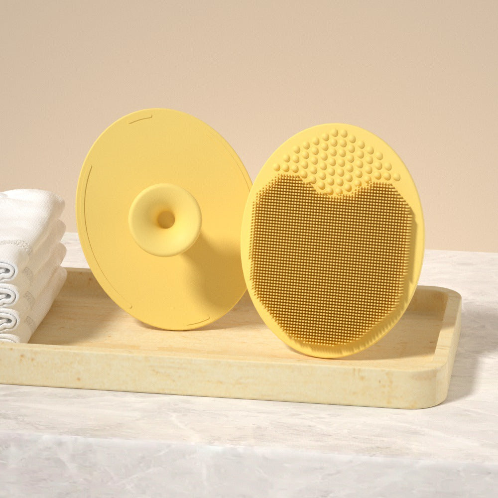 Kids' shampoo brush, silicone bath brush, round face wash brush, baby cleansing soft bristle brush, toddler massage shampoo tool