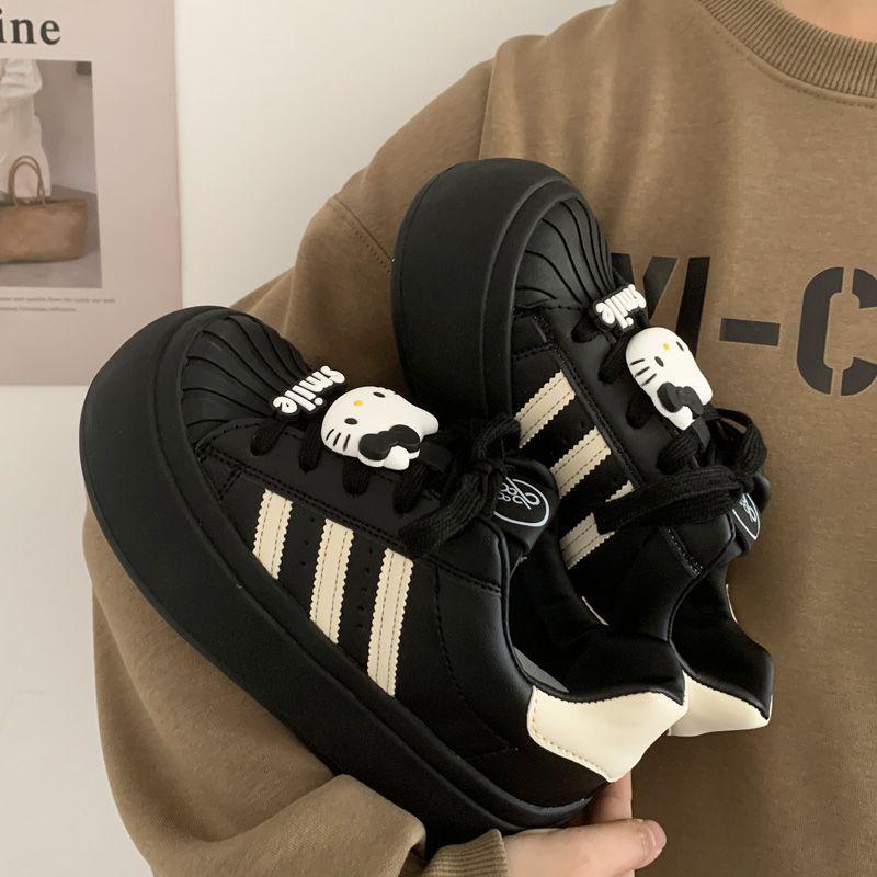 Girls' german army trainers (gats), kids' spring/autumn bread shoes, middle school student sneakers, big kids' hello kitty casual skate shoes, children's shoes