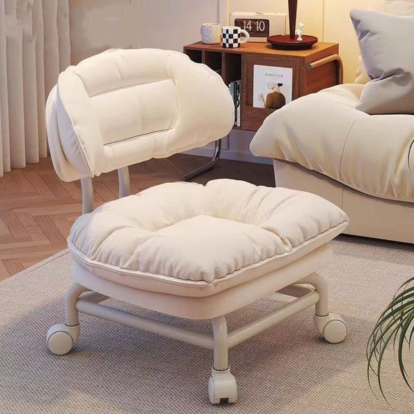 Universal wheel small stool Home low stool with baby artifact Children's soft cushion with backrest Bench silent mobile pulley stool