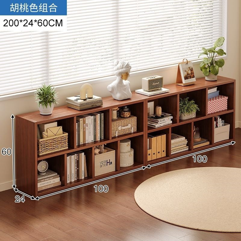 Bookshelf storage rack simple floor-standing wall-mounted storage cabinet rental house multi-layer living room for home bedroom small bookcase
