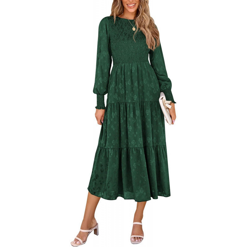 Amazon fashion elegant floral long sleeve dress women's  spring new arrival - graceful and flowy