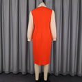 Autumnew arrival half turtleneck button contrast color party dress puff sleeve waist elegance hip skirtdresses